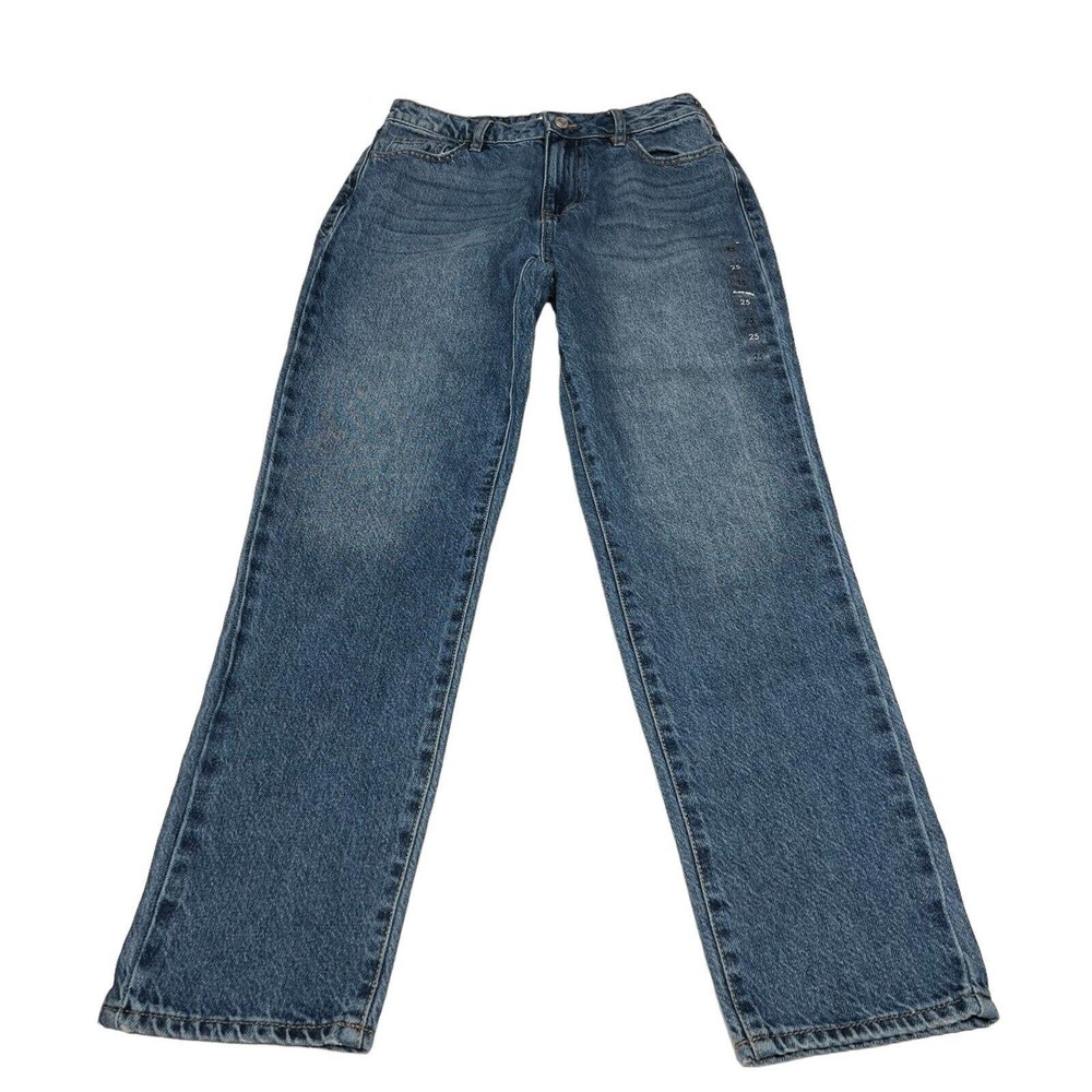 PacSun Mom Jeans Womens 25 High Rise Medium Blue Denim 100% Cotton $54.95
